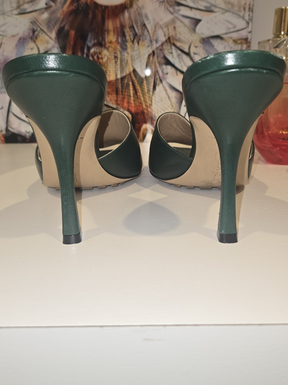Bottega Veneta Stretch Leather Mules Dark Green - Picture 4 of 5